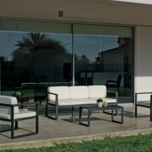 conjunto de sofá exterior 3 plazas