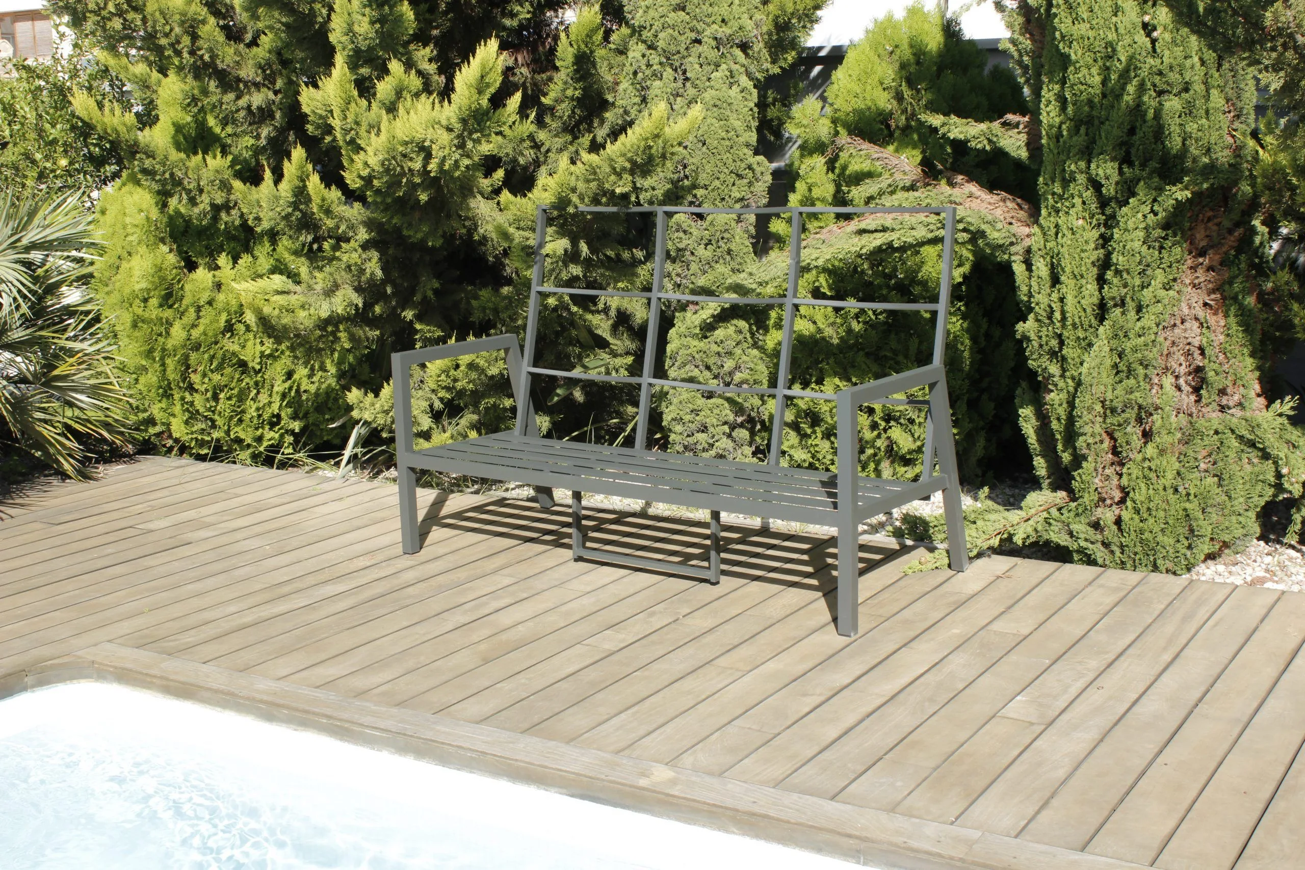 Conjunto de sofá para exterior de 3 plazas con respaldo alto, Haday - Imagen 6