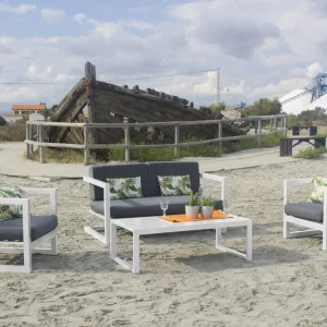 Conjunto de jardín con sofá de 2 plazas en aluminio Alhama 7