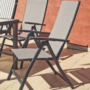 Tumbona plegable antracita Horizon