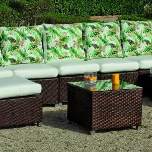 Mesa de centro de ratán marrón Arizona