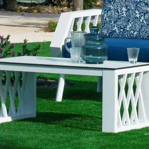 Mesa baja de aluminio para jardín Milano