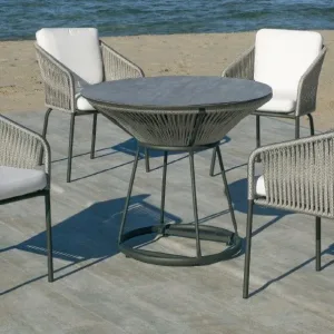 Mesa cuerda trenzada y aluminio modelo Goa