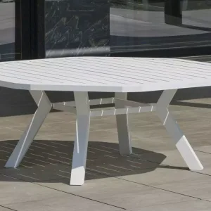 Mesa octogonal extragrande para jardín de aluminio Copacabana