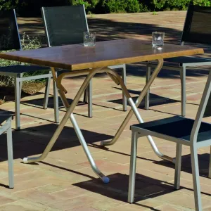 Mesa rectangular plegable de jardín de 120x70: modelo Senia