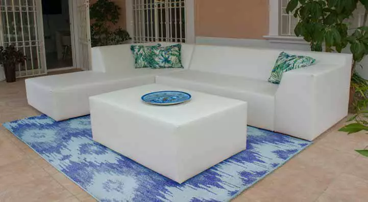 Conjunto chaiselongue blanco para jardín Ganges