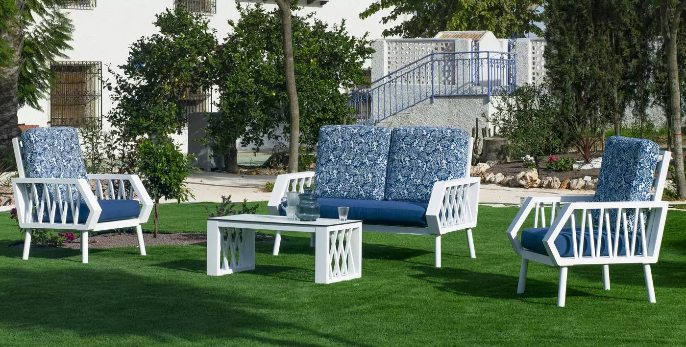 Conjunto de exterior gran confort en aluminio Milano 7