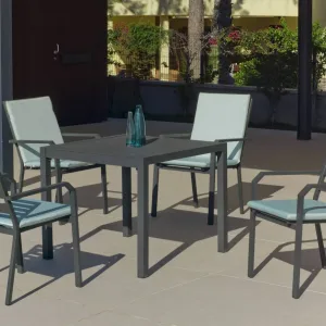 Conjunto de jardín con mesa cuadrada y 4 sillas Palma - Caravel