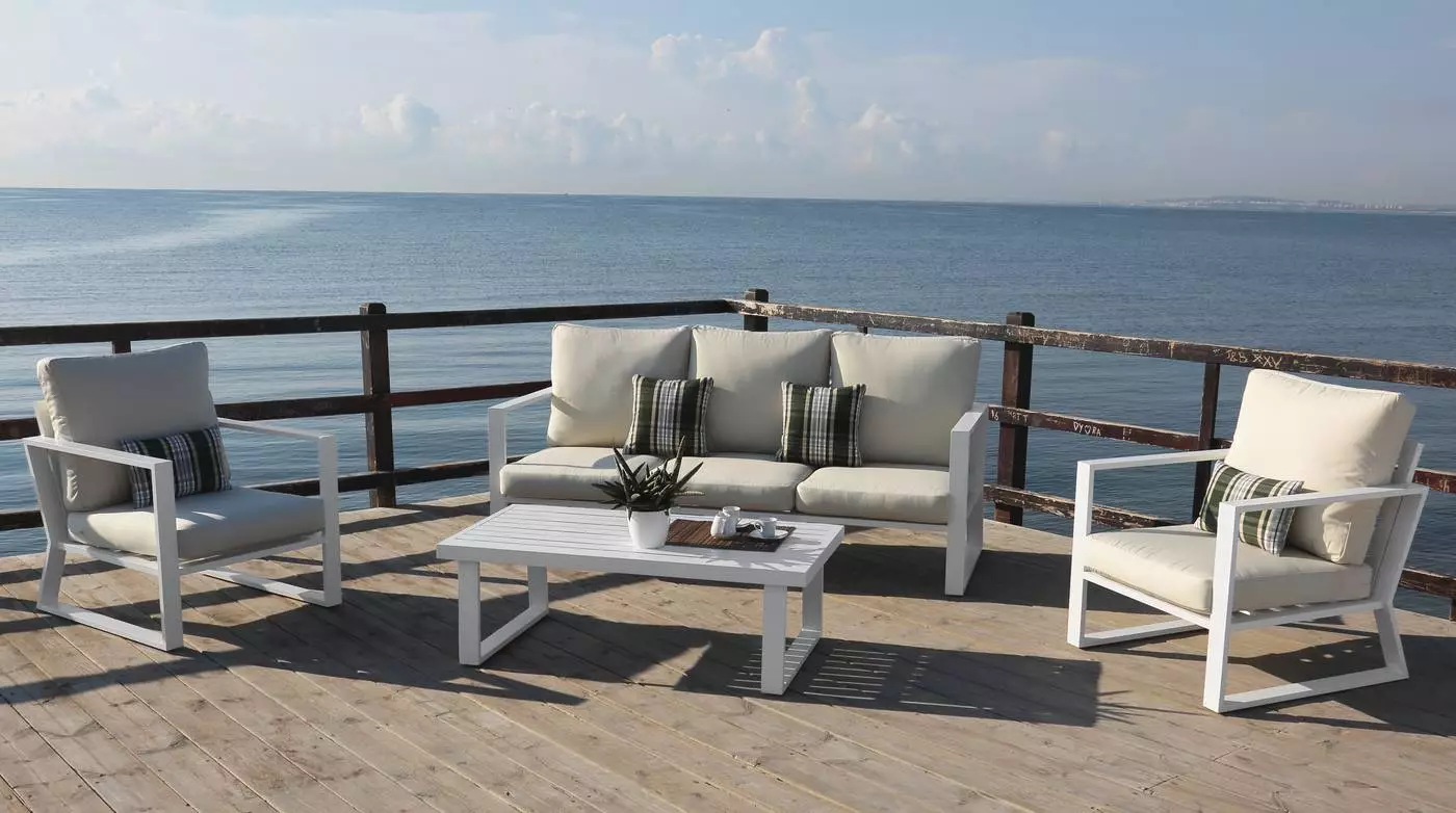 Conjunto de sofá de 3 plazas para exterior Bolonia 8