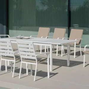 Conjunto mesa extensible y 8 sillas jardín Palma - Caravel