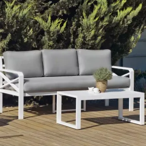 Conjunto sofá jardín aluminio 3 plazas Lausana 8