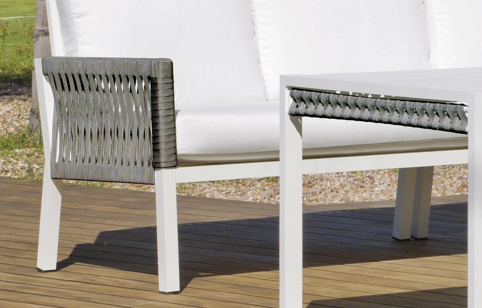 Detalle cuerda trenzada para exterior