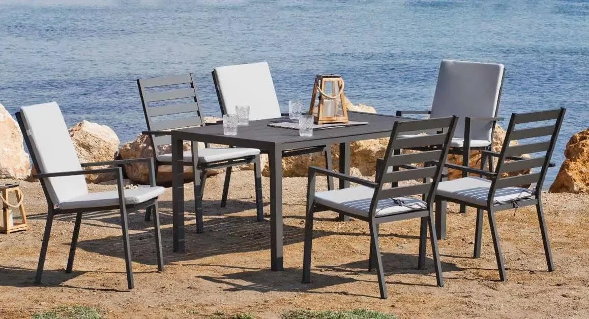 Set de comedor para exterior 1 mesa + 6 sillas Palma