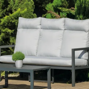Sofá de aluminio para jardín de 3 plazas Haday