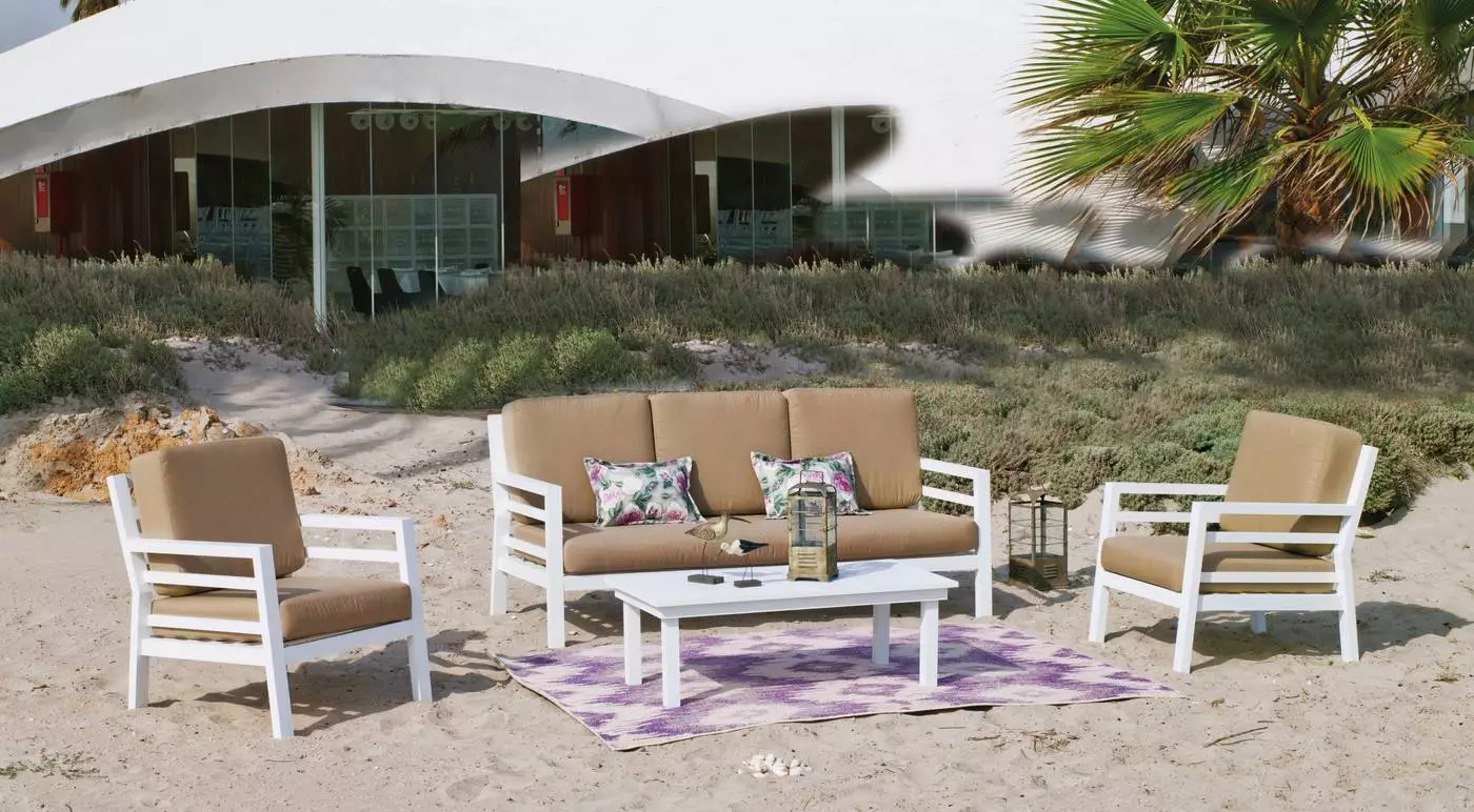 Conjunto jardín sofá 3 plazas + 2 sillones Camelia 8
