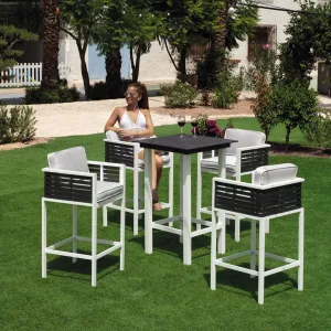 Mesa cuadrada aluminio bicolor Boracay