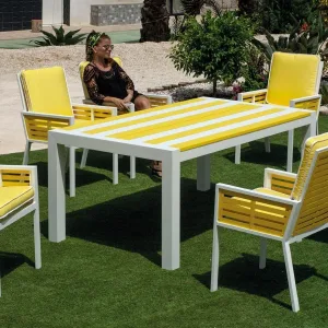 Mesa rectangular aluminio bicolor Luarca 180