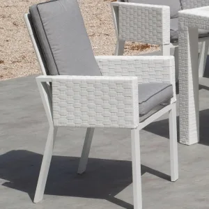 Silla con brazos ratán blanco Borneo