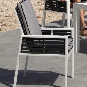 Sillón aluminio bicolor blanco antracita Farah