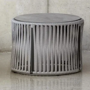 Mesa redonda jardín aluminio y cuerda Yina