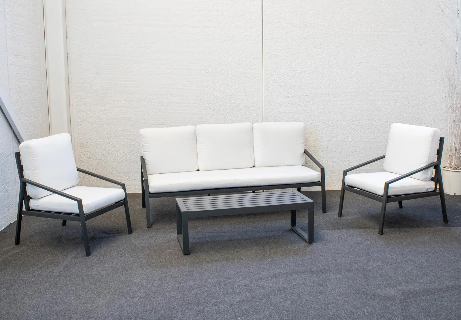 Conjunto sofá jardín 3 plazas aluminio Capri