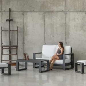 Set sofá 2 plazas aluminio terraza Cartago