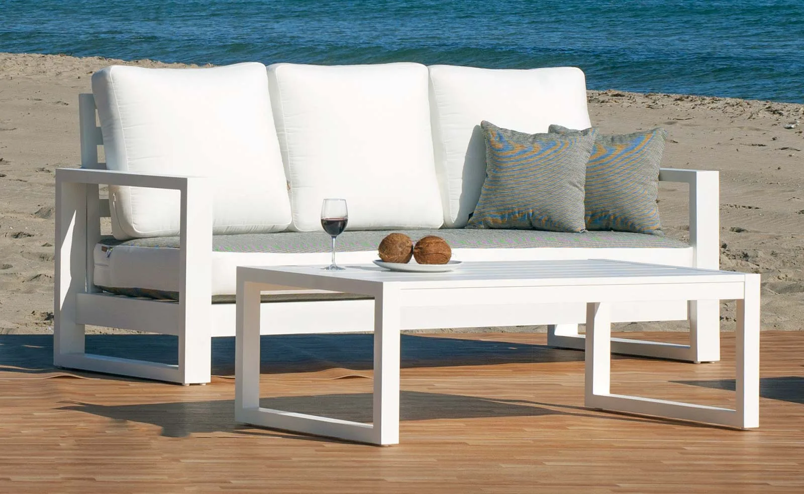 Sofá 3 plazas aluminio terraza Cartago