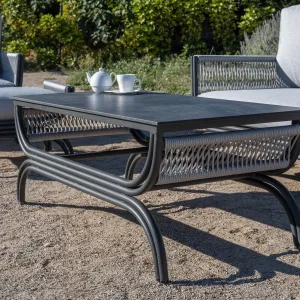 Mesa auxiliar cuerda redonda trenzada tablero fenólico Saona