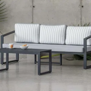 Sofá 3 plazas de aluminio ligero para terraza Kepler