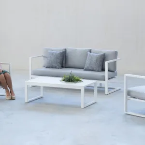 Conjunto de terraza en aluminio blanco Manhattan