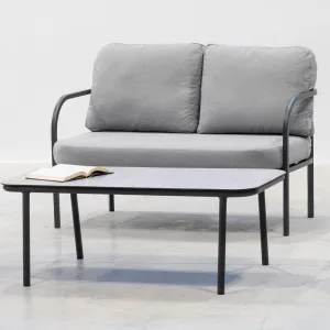 Sofá retro 2 plazas de aluminio para exterior Leblanc