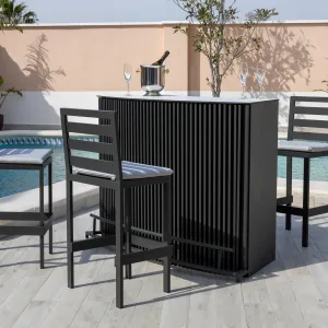 Barra de bar moderna con almacenamiento integrado